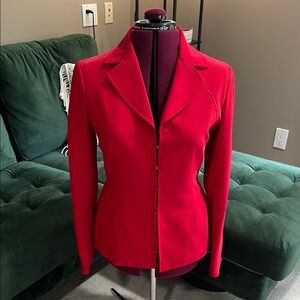 Elegant Red Women's Blazer | Size 6